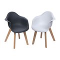 Gift Mark Gift Mark 3071GW Mid-Century Modern Kids Arm Chair; Gray & White - 14 x 16.5 x 22.5 in. - Set of 2 3071GW